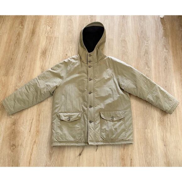 Vintage J Crew Oarsman Parka Jacket Coat Men’s Size Large Tan Khaki 90’s Lined - Picture 10 of 16